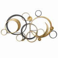 Offset Orbit Rings Metal Wall Sculpture