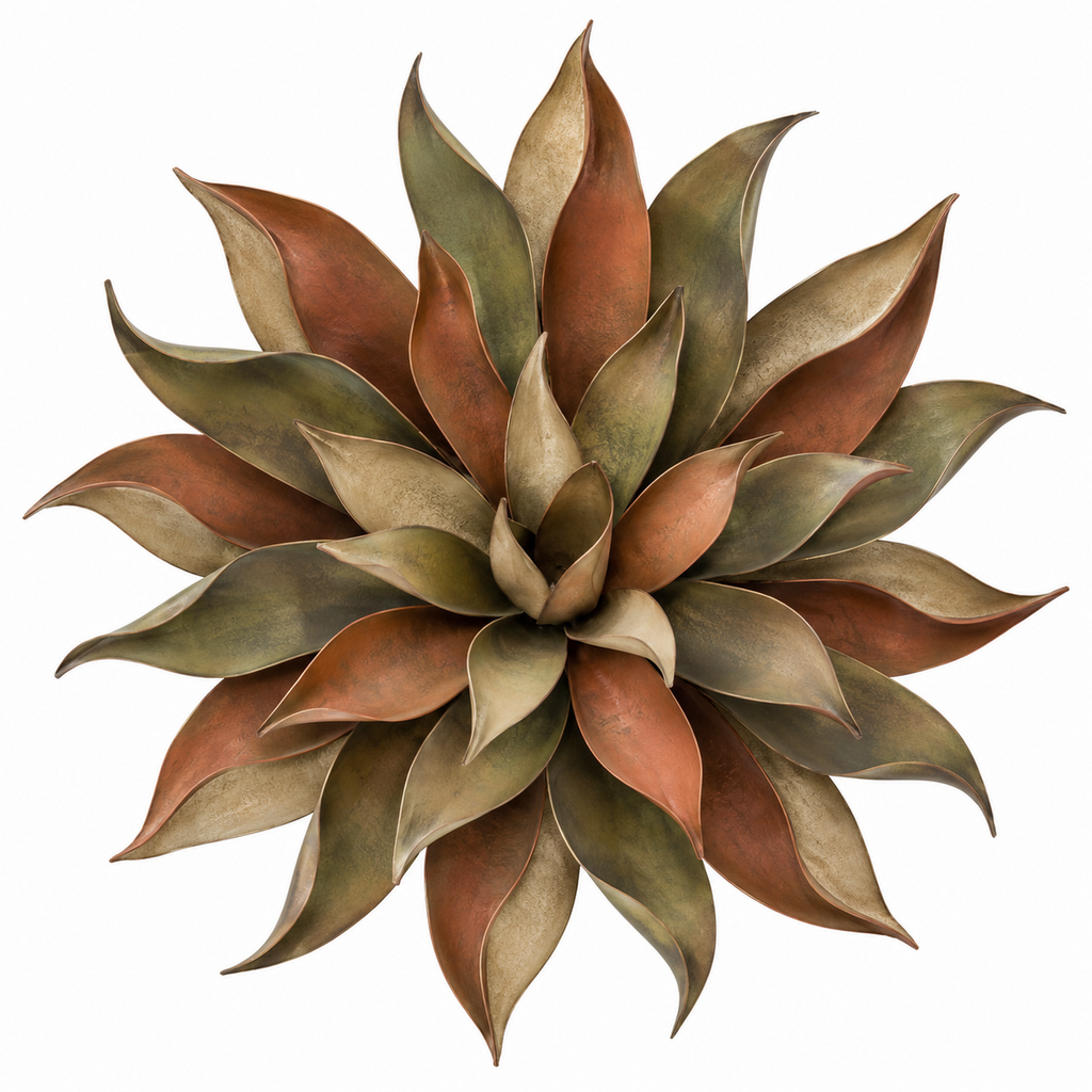 Desert Bloom Layered Agave Metal Wall Sculpture