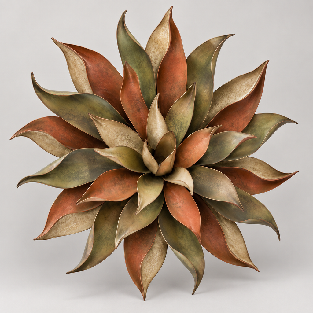 Desert Bloom Layered Agave Metal Wall Sculpture