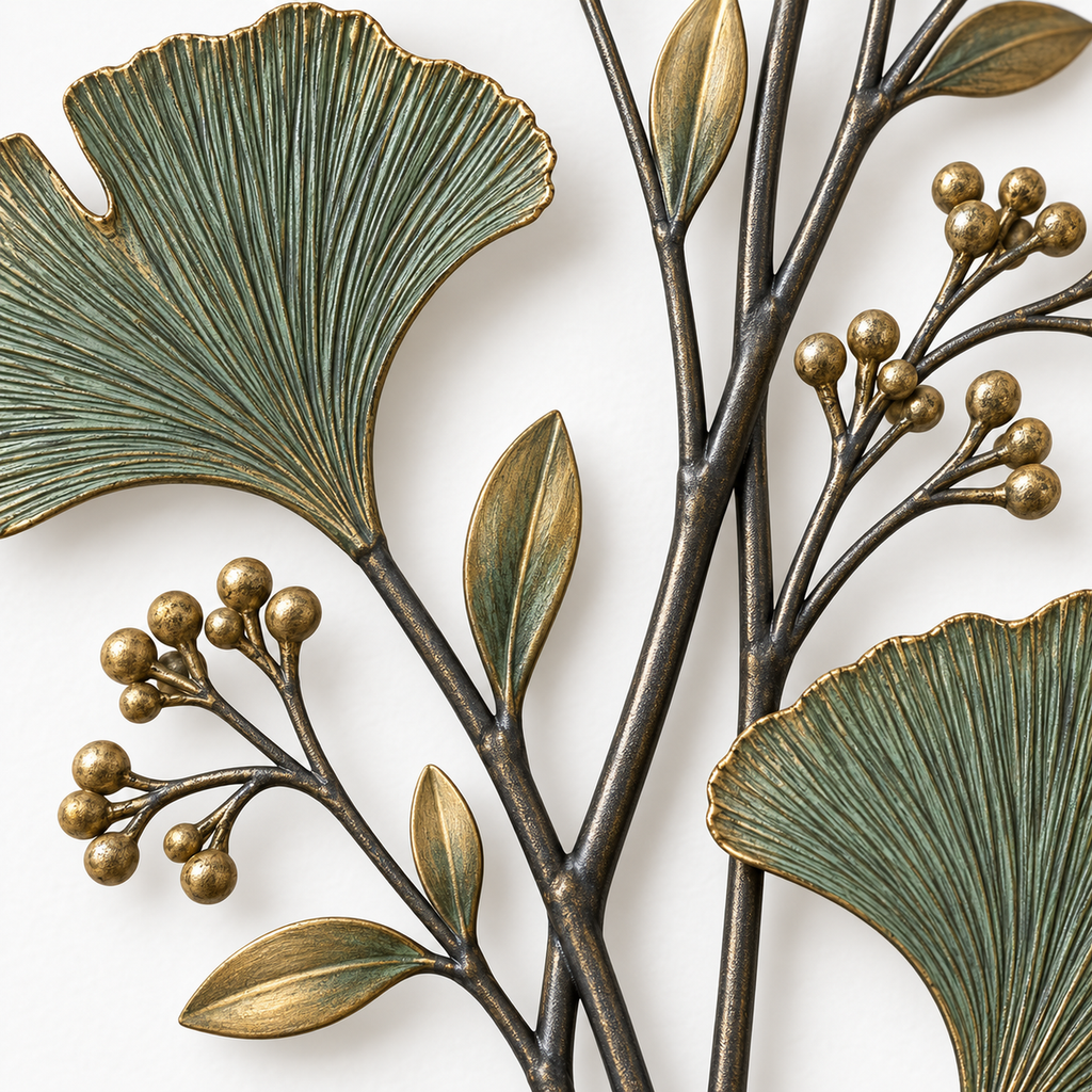 Meadowline Ginkgo Branch Metal Wall Art, 2-Piece Set