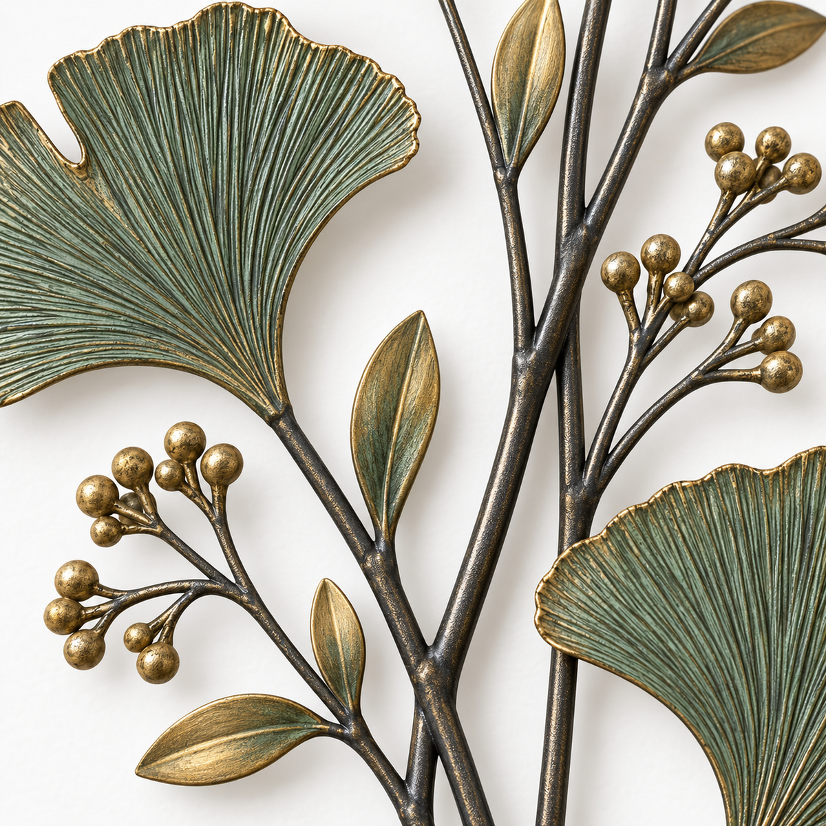 Meadowline Ginkgo Branch Metal Wall Art, 2-Piece Set