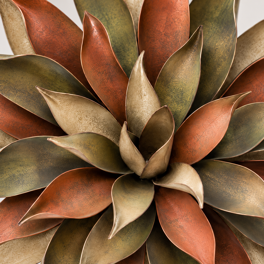 Desert Bloom Layered Agave Metal Wall Sculpture