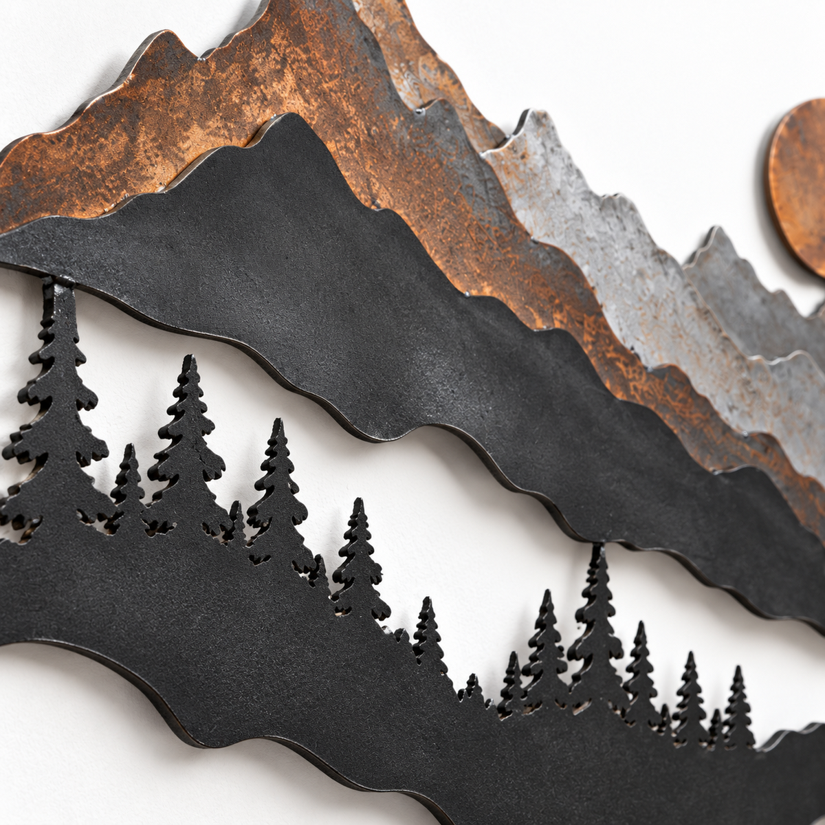 Layered Mountain Passage Metal Wall Art