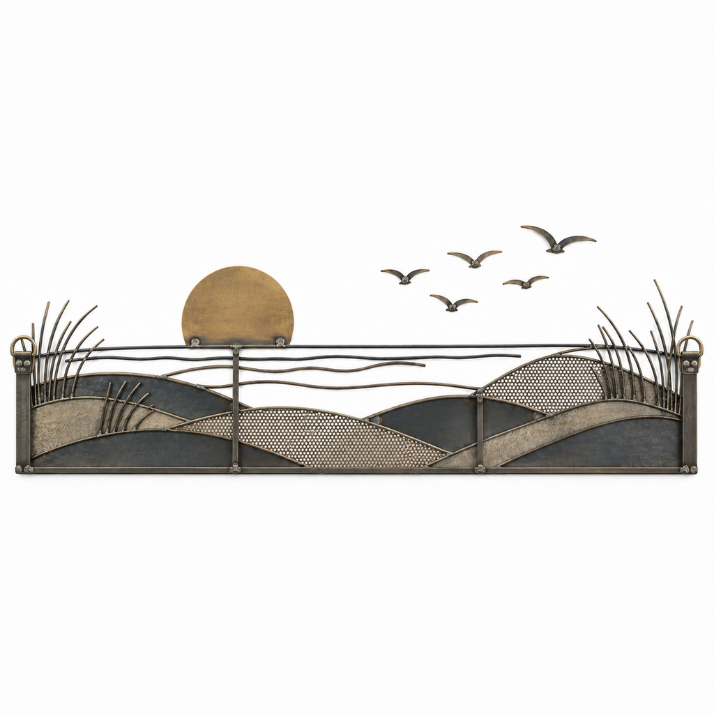 Coastal Flight and Dunes Metal Wall Sculpture