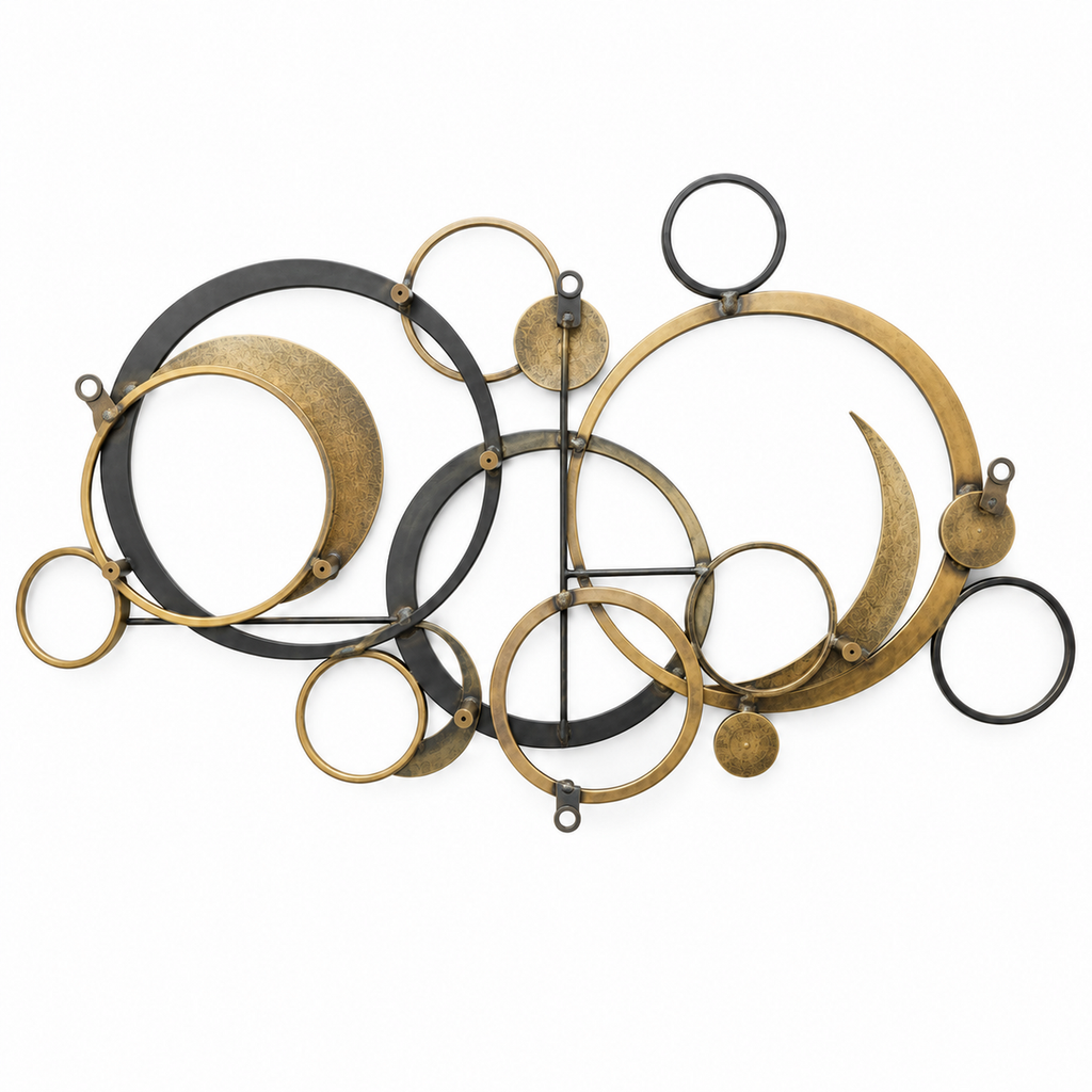 Offset Orbit Rings Metal Wall Sculpture
