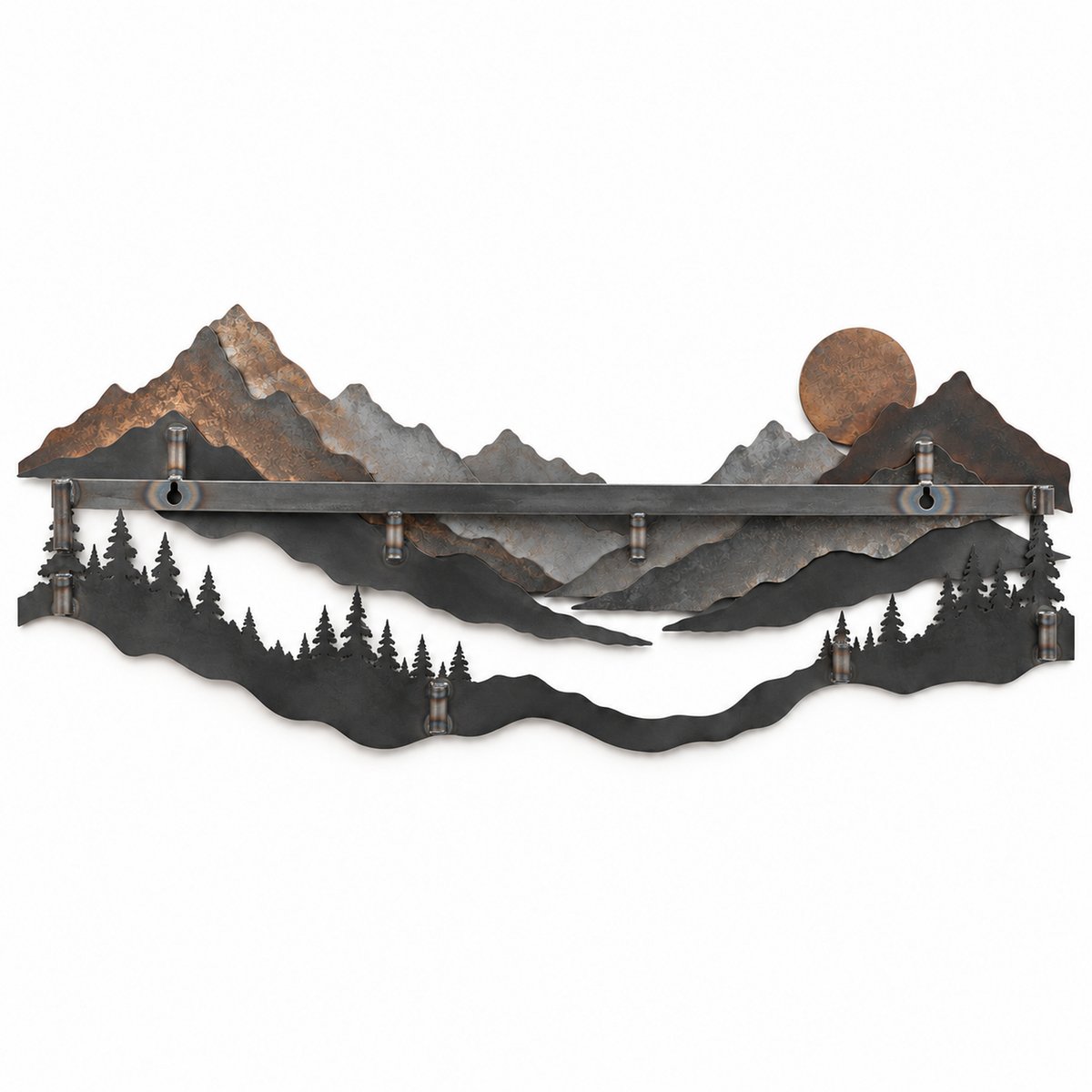 Layered Mountain Passage Metal Wall Art