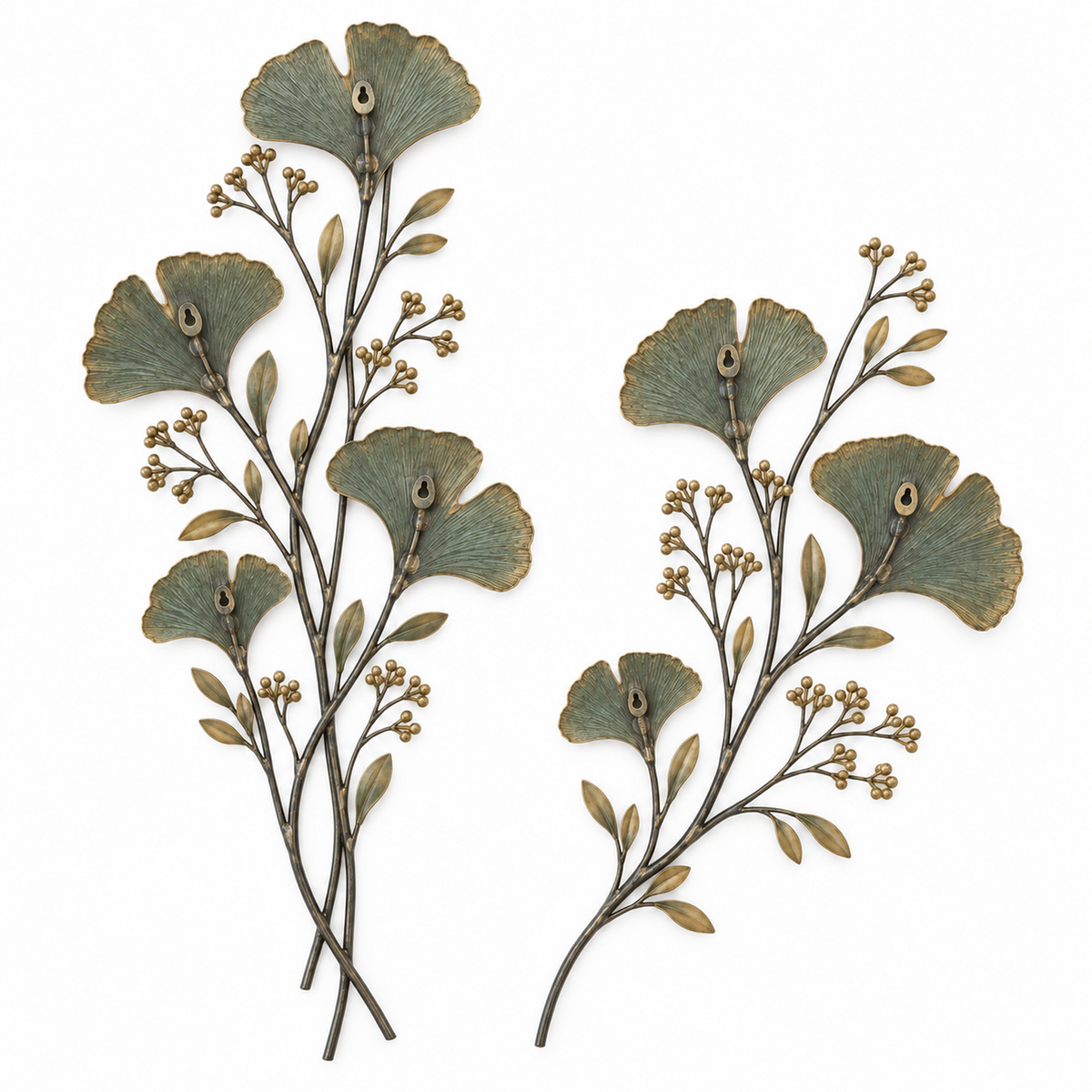 Meadowline Ginkgo Branch Metal Wall Art, 2-Piece Set