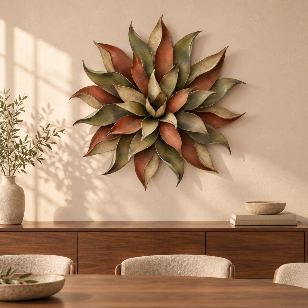 Desert Bloom Layered Agave Metal Wall Sculpture