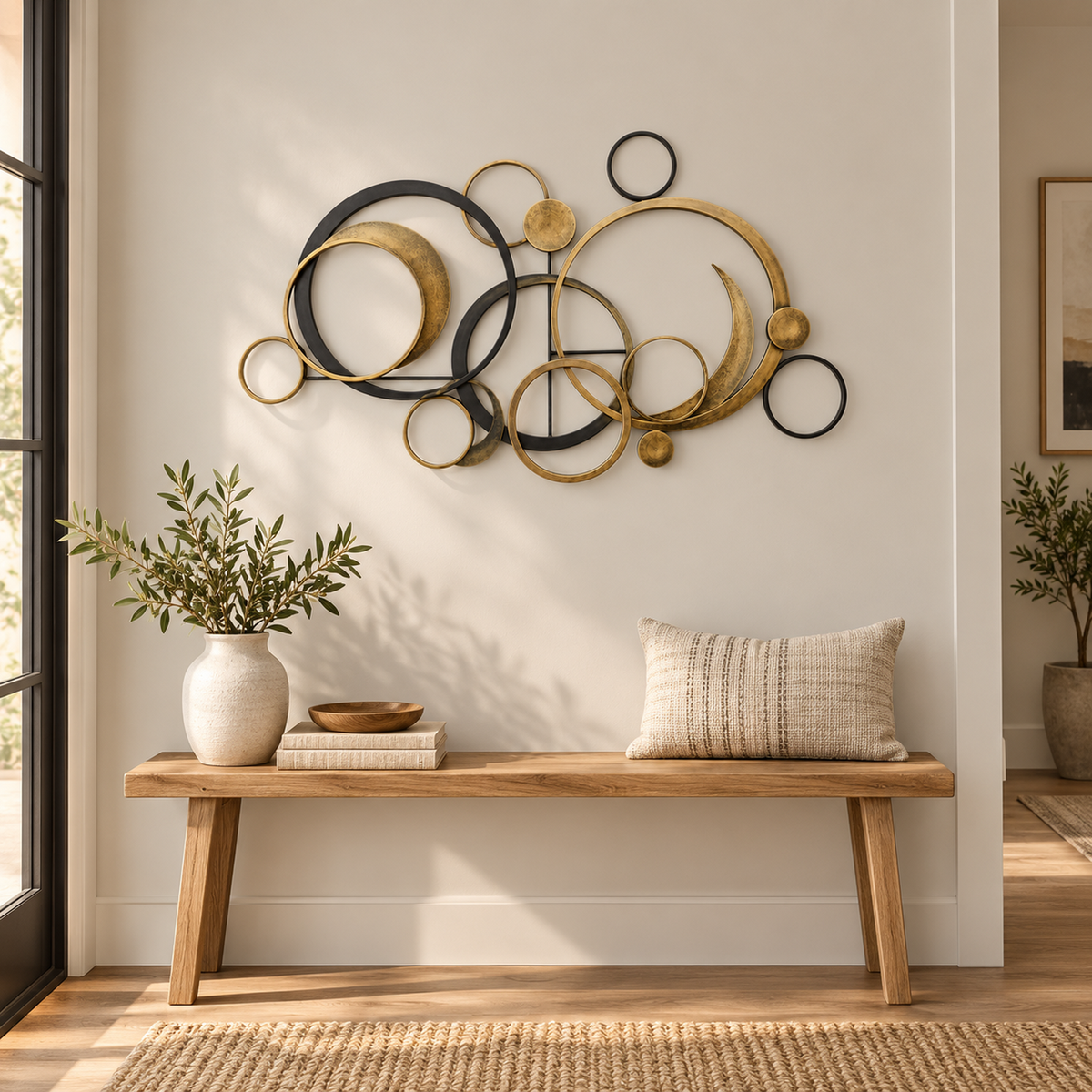 Offset Orbit Rings Metal Wall Sculpture