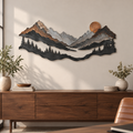 Layered Mountain Passage Metal Wall Art