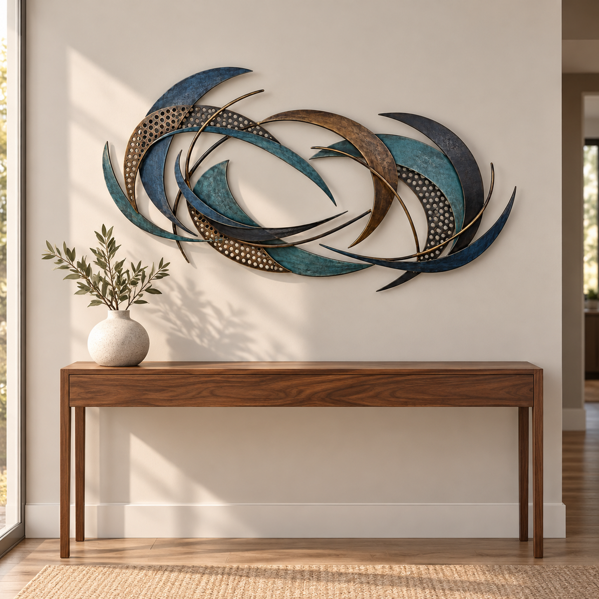Tidal Arc Layered Metal Wall Sculpture